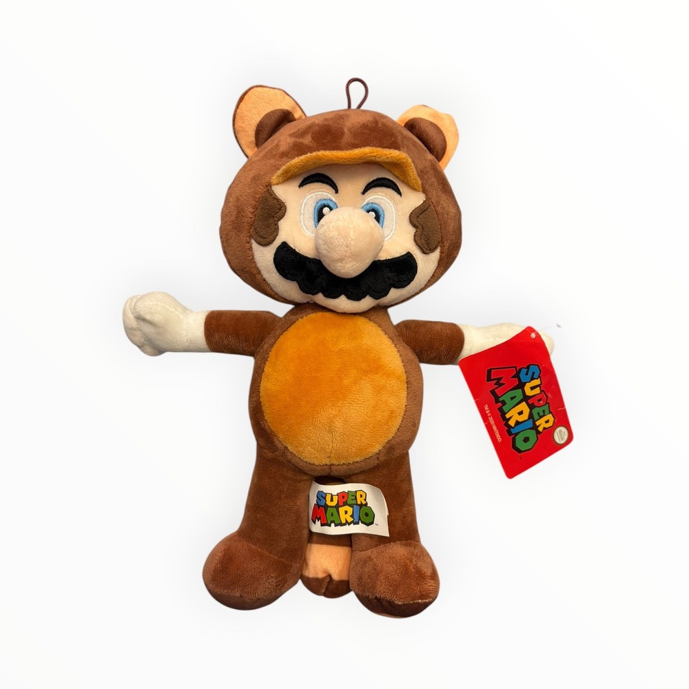 Nintendo Super Mario Tanooki Mario Plush Raccoon Suit Stuffed Toy Good Stuff 8"